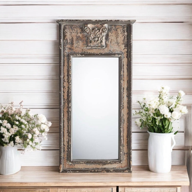 Distressed Wood Mirror - 35.5"