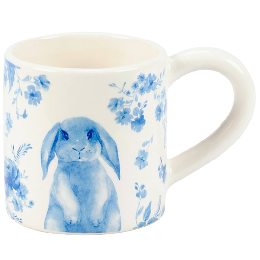 Blue Floral Rabbit Mug - 20oz