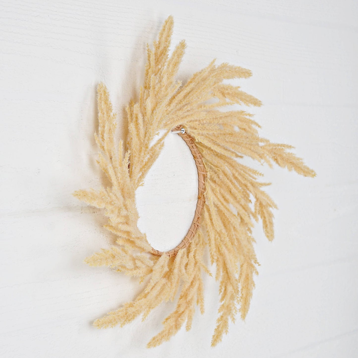 Beige Faux Sorghum Wreath - 16"