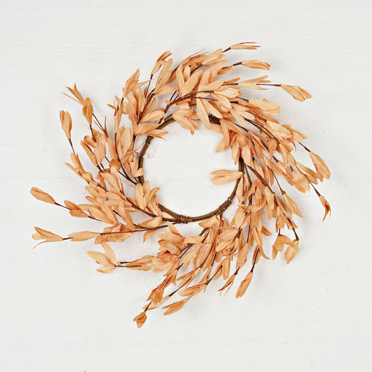 Tea-Stained Herb Leaves Wreath - 18"