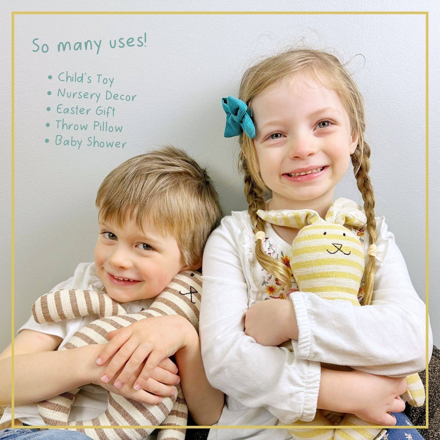 Cloth Rabbit Bunny Pillow Dill - 18"