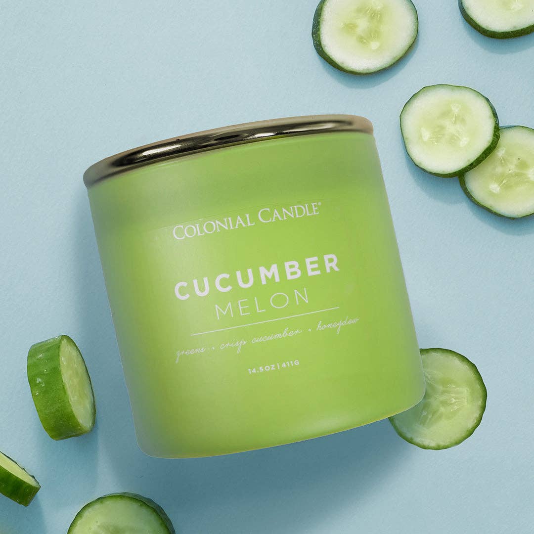 Cucumber Melon Scented Jar Candle, Soy Blend Wax, 14.5oz