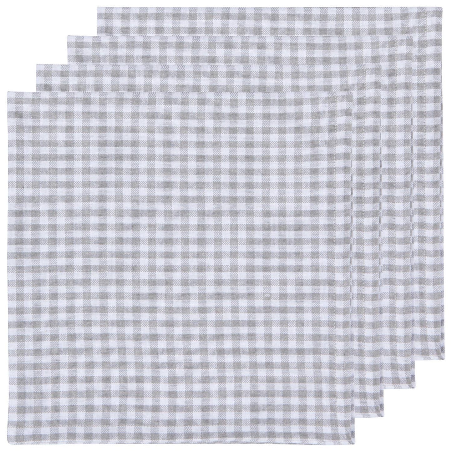 Gray Gingham Napkins - Set/4