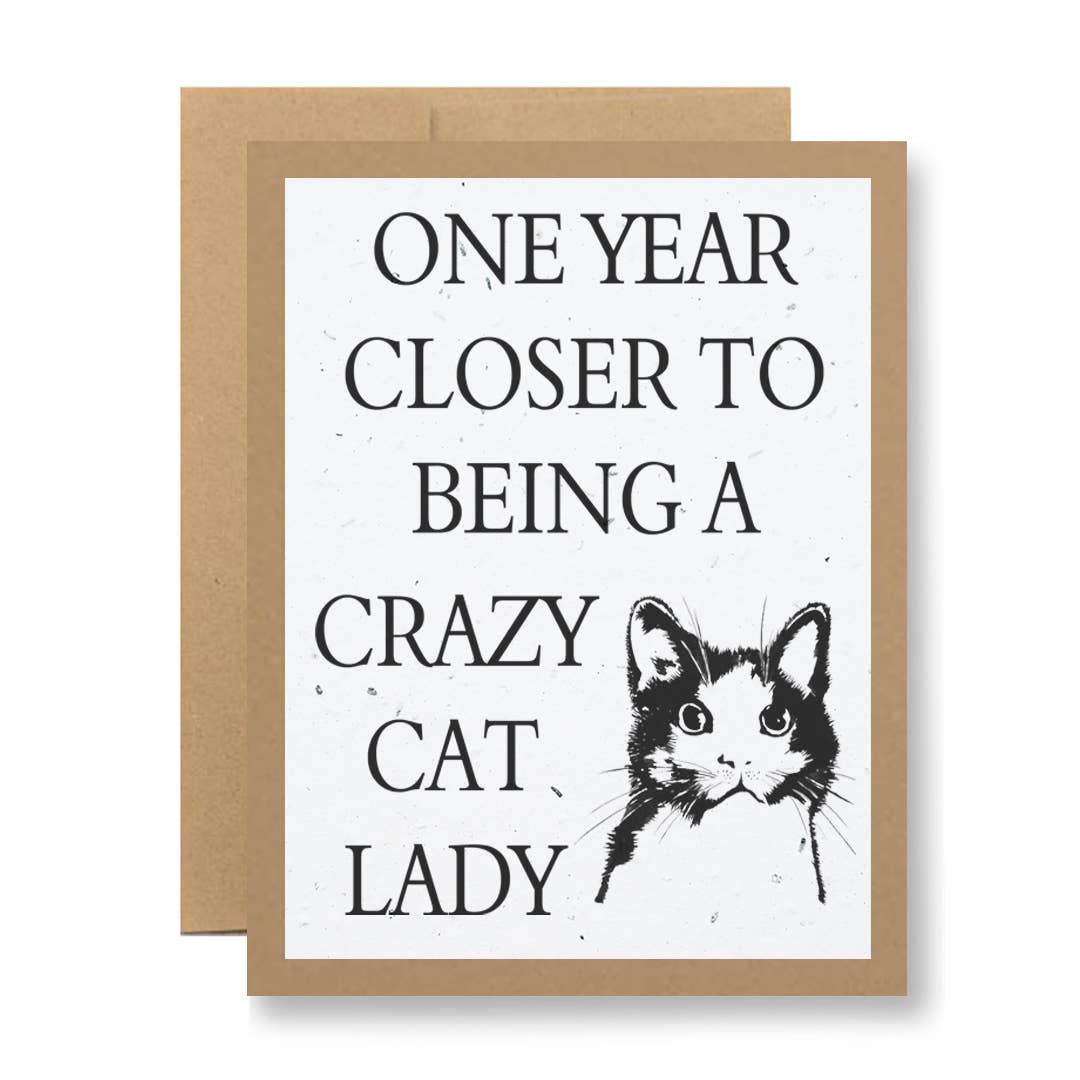 Plantable Seed Paper Greeting Card - ...crazy cat lady