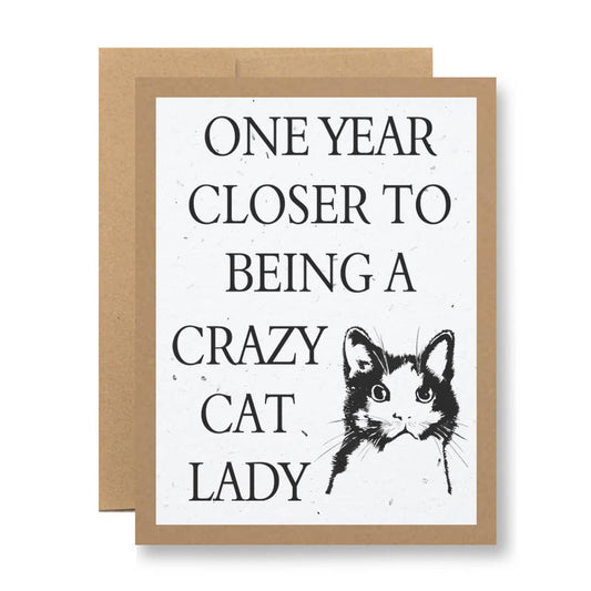 Plantable Seed Paper Greeting Card - ...crazy cat lady