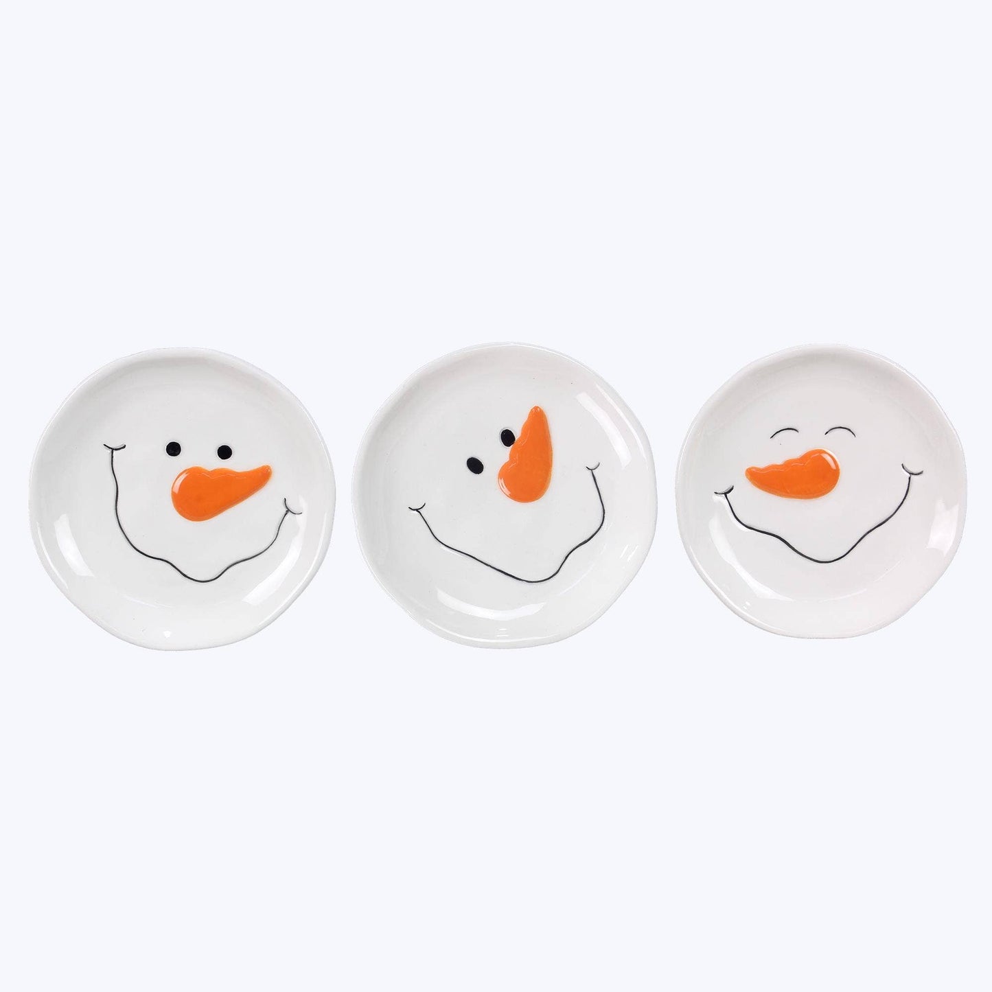 Ceramic Snowman Face Trinket Dish - 4"