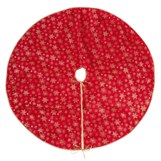 Red and Gold Organza Tree Skirt -48"