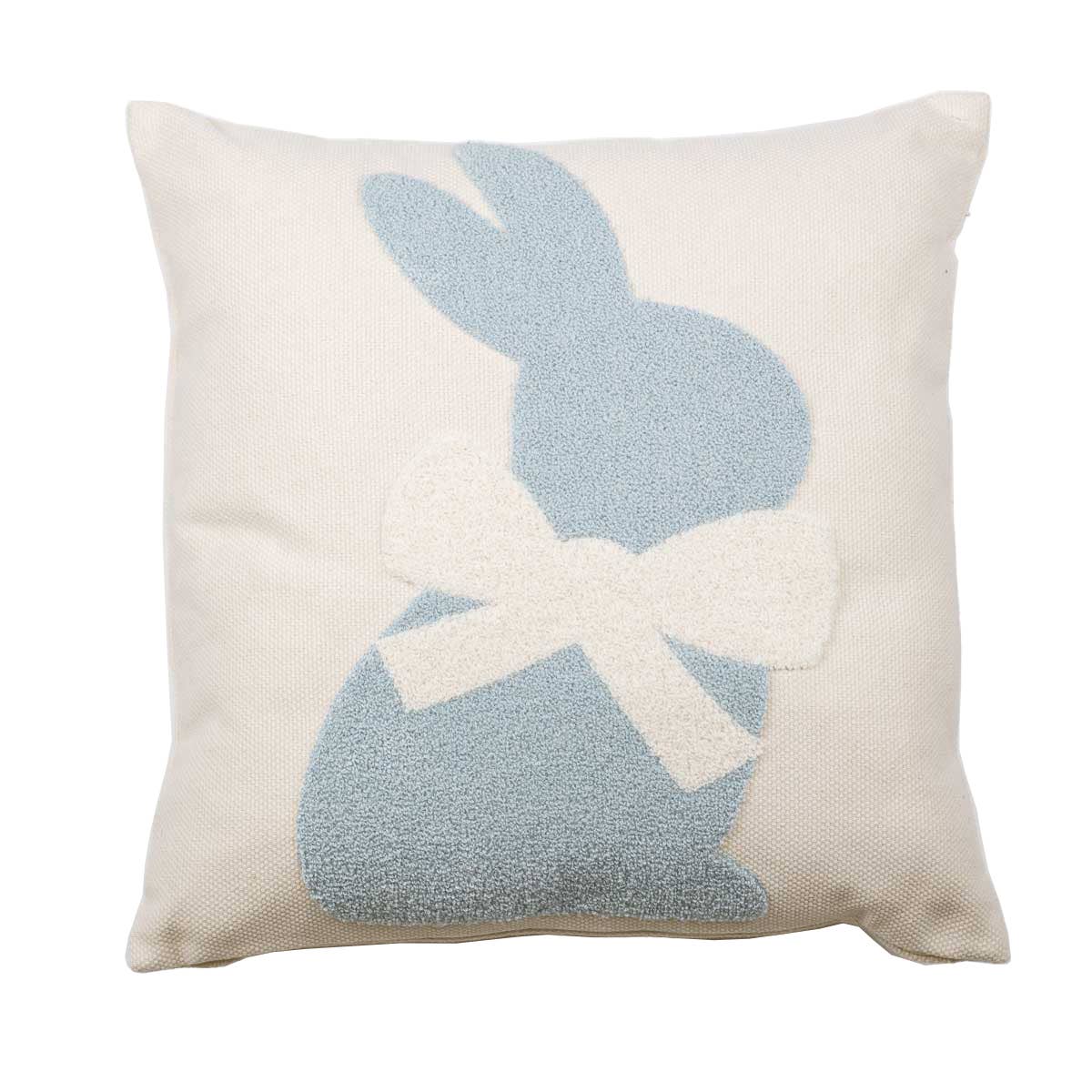 Embroidered Bunny Pillow - 16"x16"