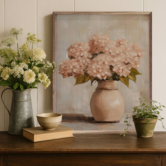 Pink Hydrangeas Vase - 16"x20"