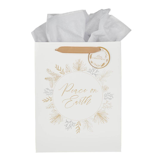 Gift Bag - Peace on Earth - 13"x10"x7"