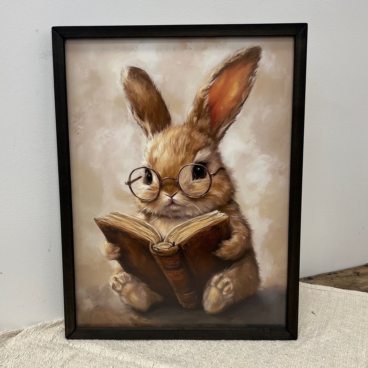 Reading Bunny Box Frame Art - 18"x24"