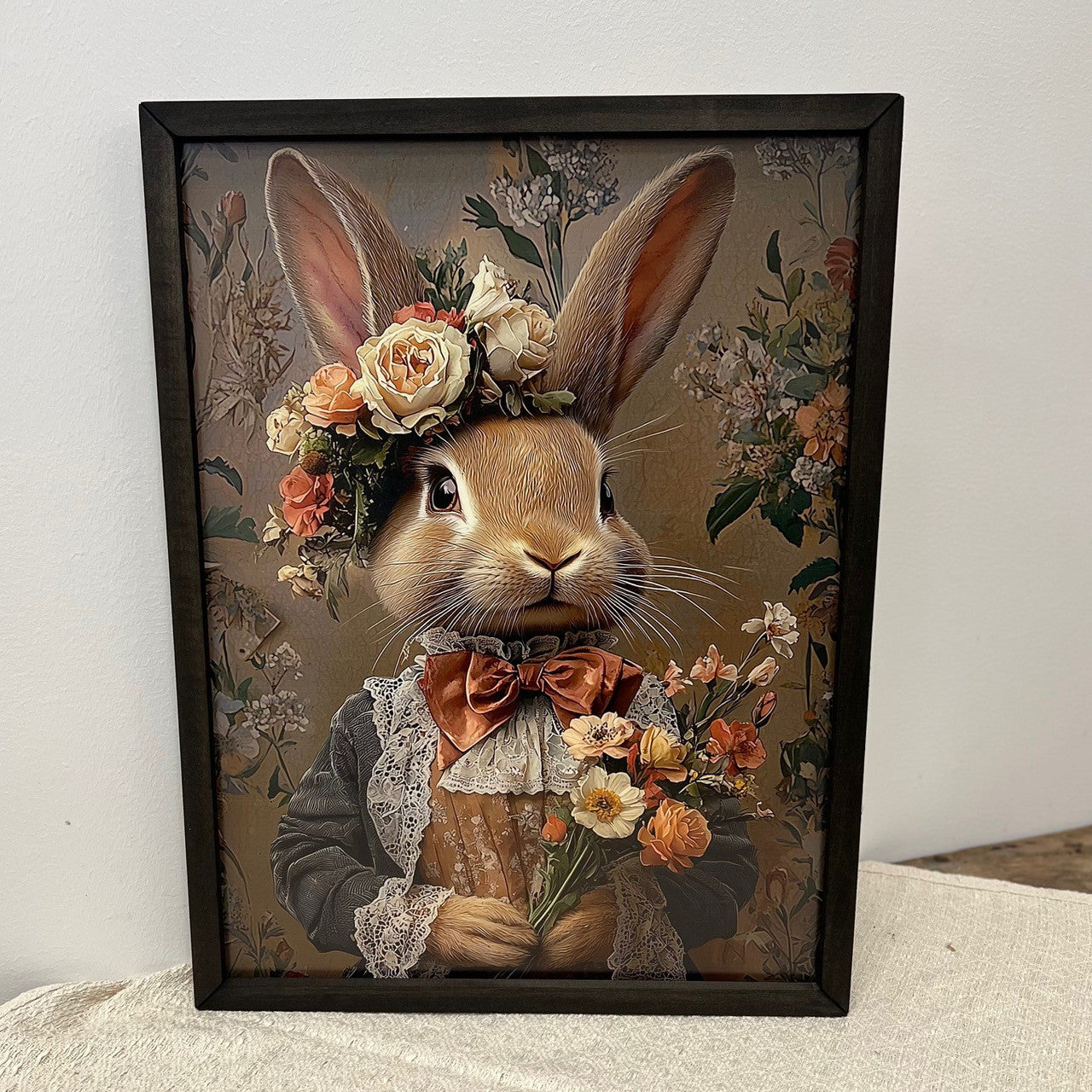 Victorian Madame Rabbit Box Frame Art - 11"x17"