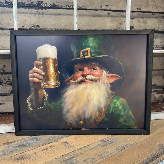 Drunken Leprechaun Box Frame Art - 17"x11"