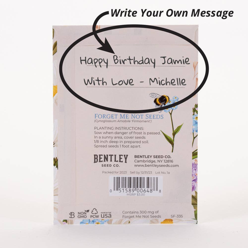 Forget Me Not Seed Packet - Happy Birthday