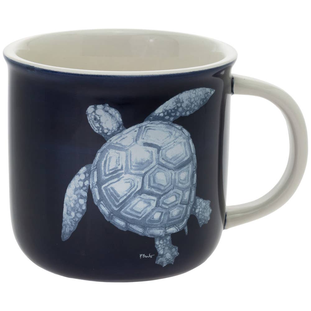 13 oz Ceramic Dark Sea Sea Turtle Mug