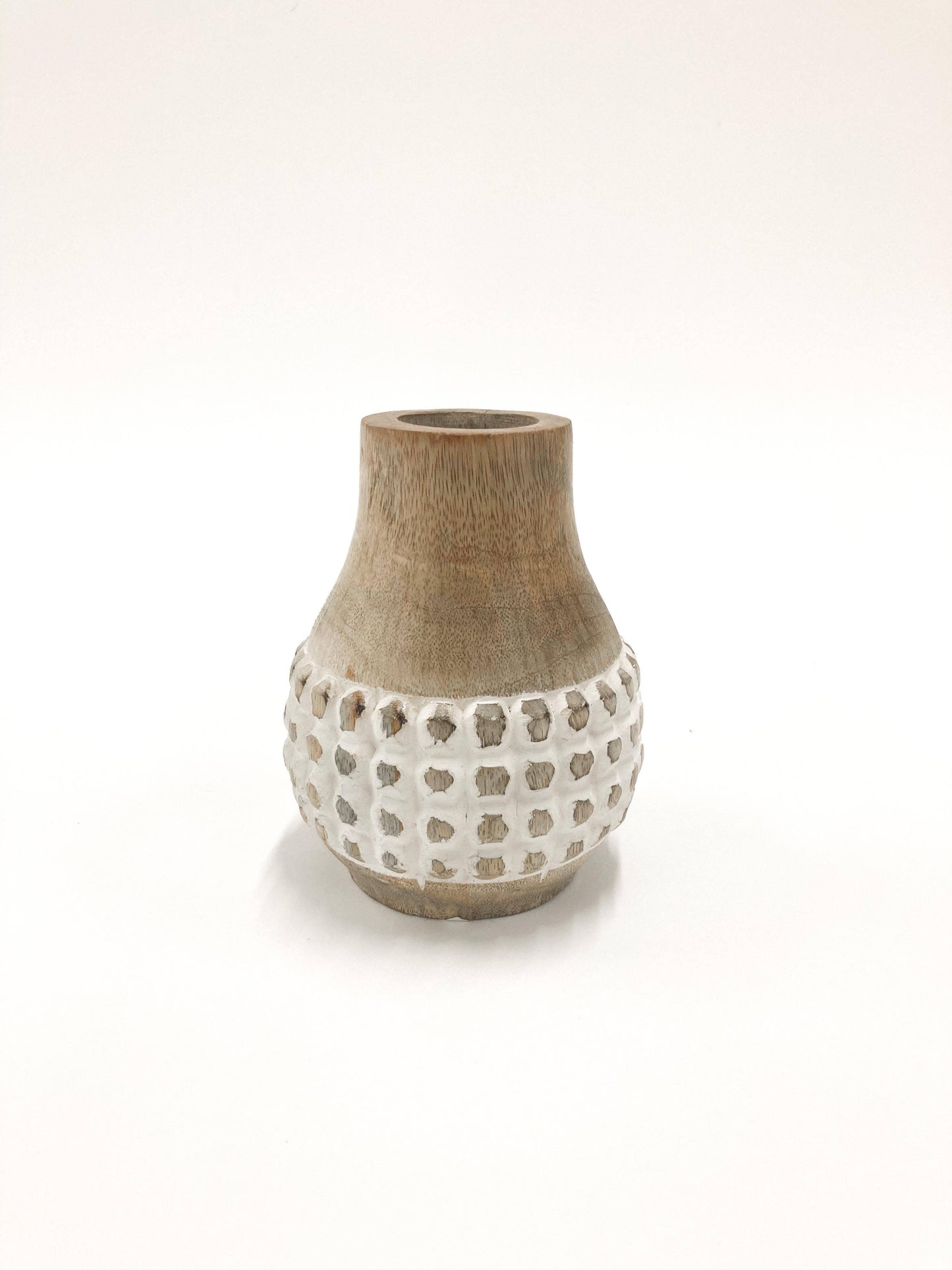 Checkered Bulb Vase - 4.25"