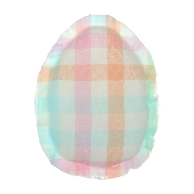 Pastel Plaid Easter Fabric Egg - 3.5"x4.5"