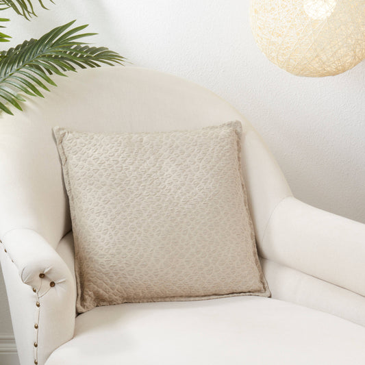 Taupe Textured Throw Pillow - 17"