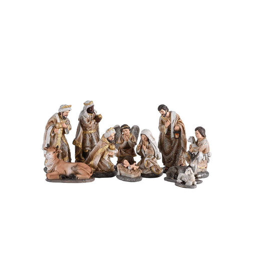 Nativity Set - 11 Pieces with Removeable Jesus - 5.5"