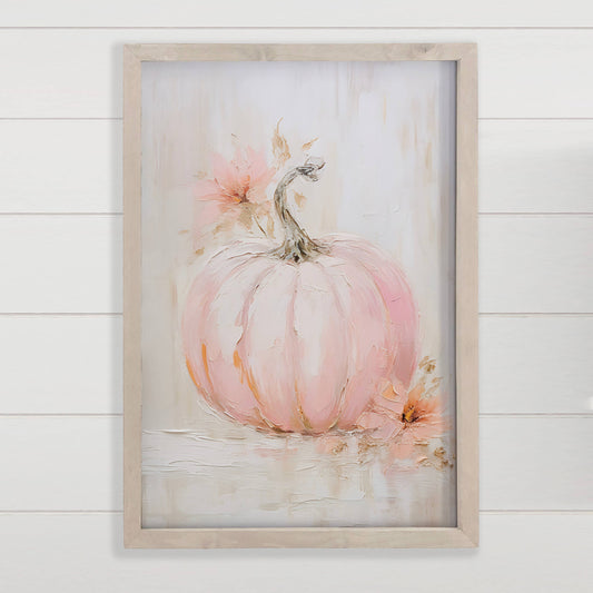 Pinkish Pretty Pumpkin on Canvas - 18"x24"