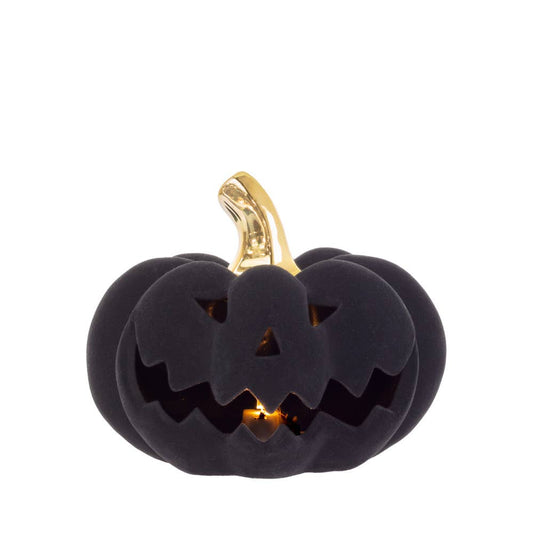 Black Flocked Velvet Jack O' Lantern LED - 5.75"