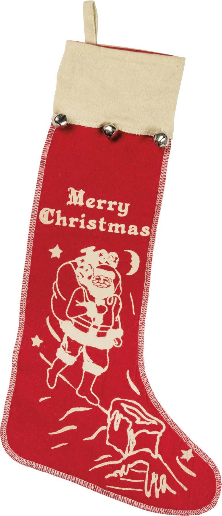 Vintage Santa Bell Stocking