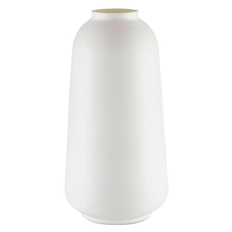 Glass White Matte Vase - 10"