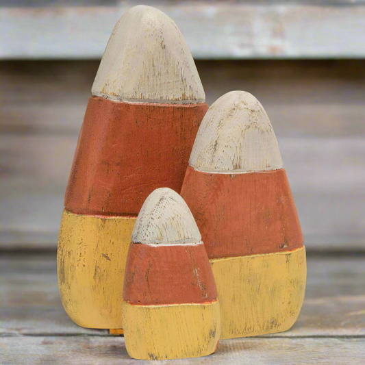 Wooden Candy Corn - Set of 3
