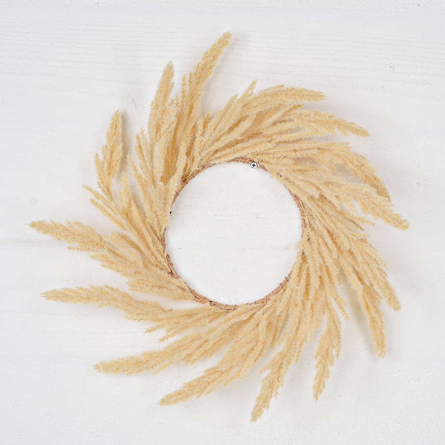 Beige Faux Sorghum Wreath - 16"