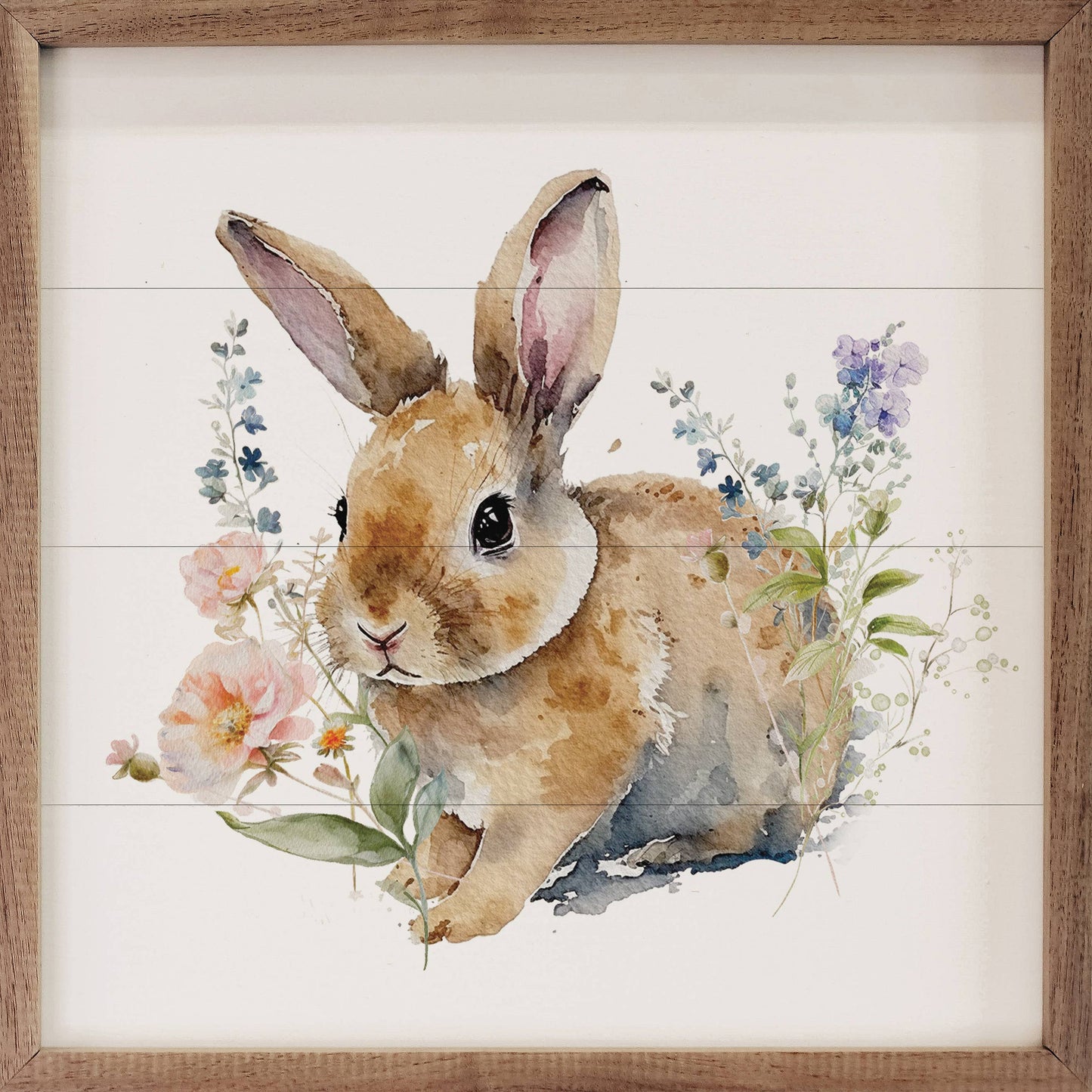Garden Bunny Artwork - 8"x8"