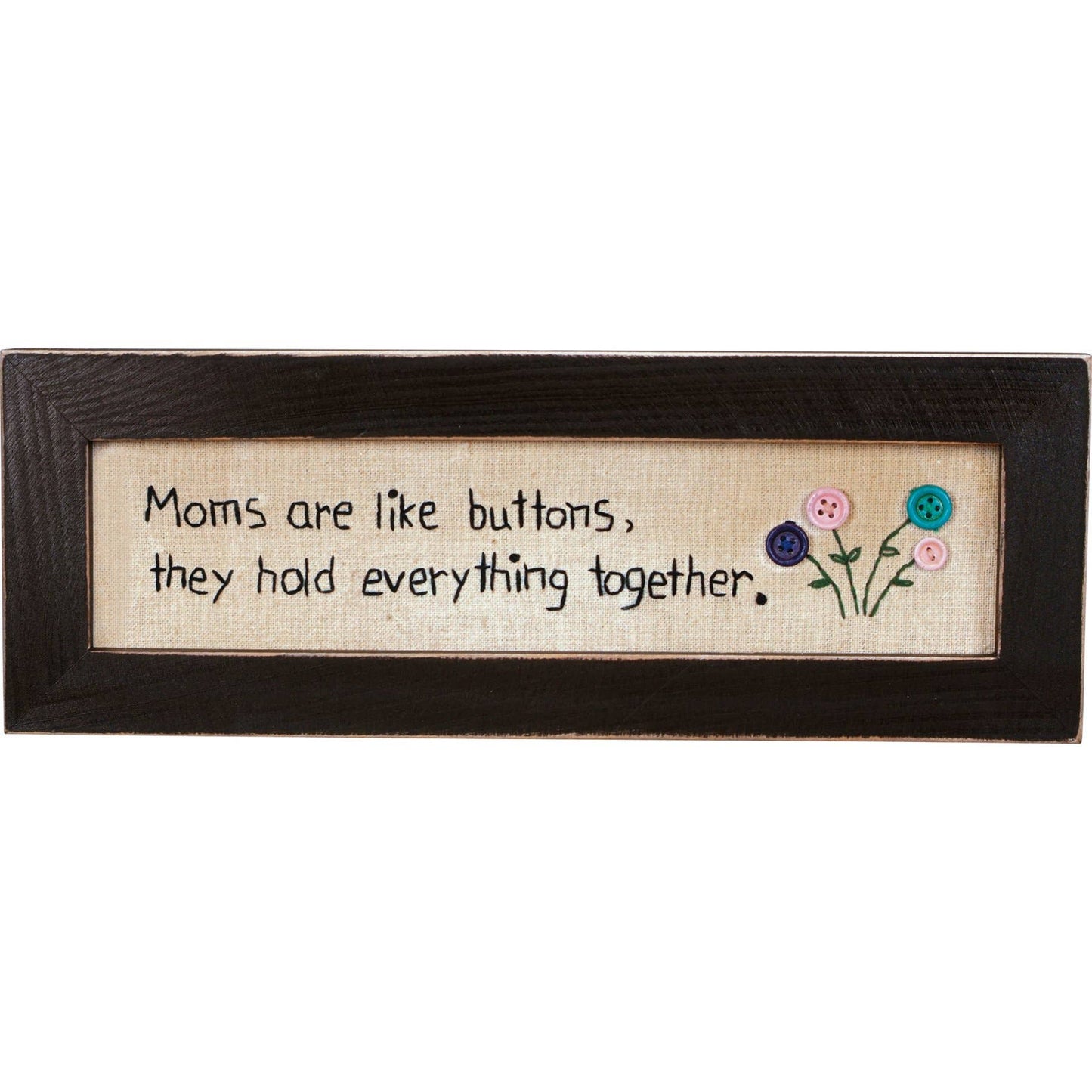 Moms Are Like Buttons Stitchery Sign - 12" x 4.25"