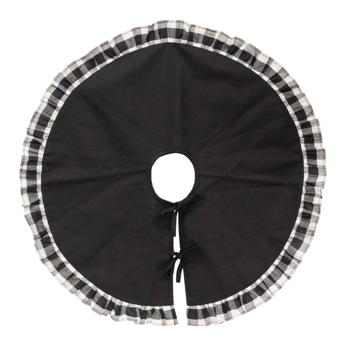 Black & White Buffalo Check Ruffle Tree Skirt - Medium/26"