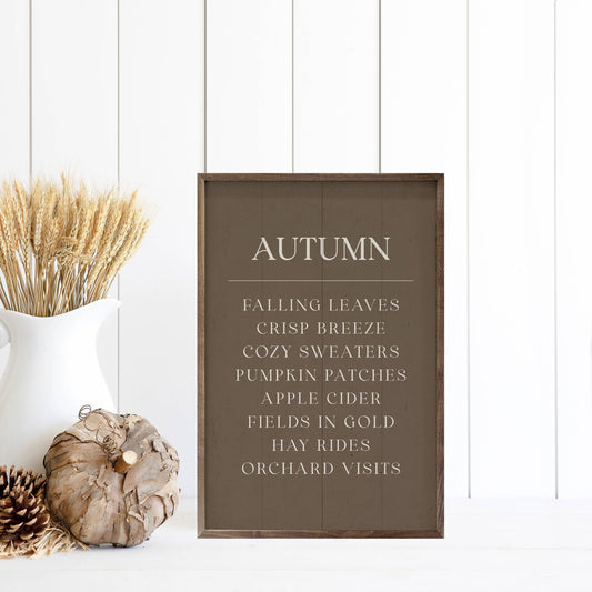 Autumn Comforts Sign - 10" x 16"