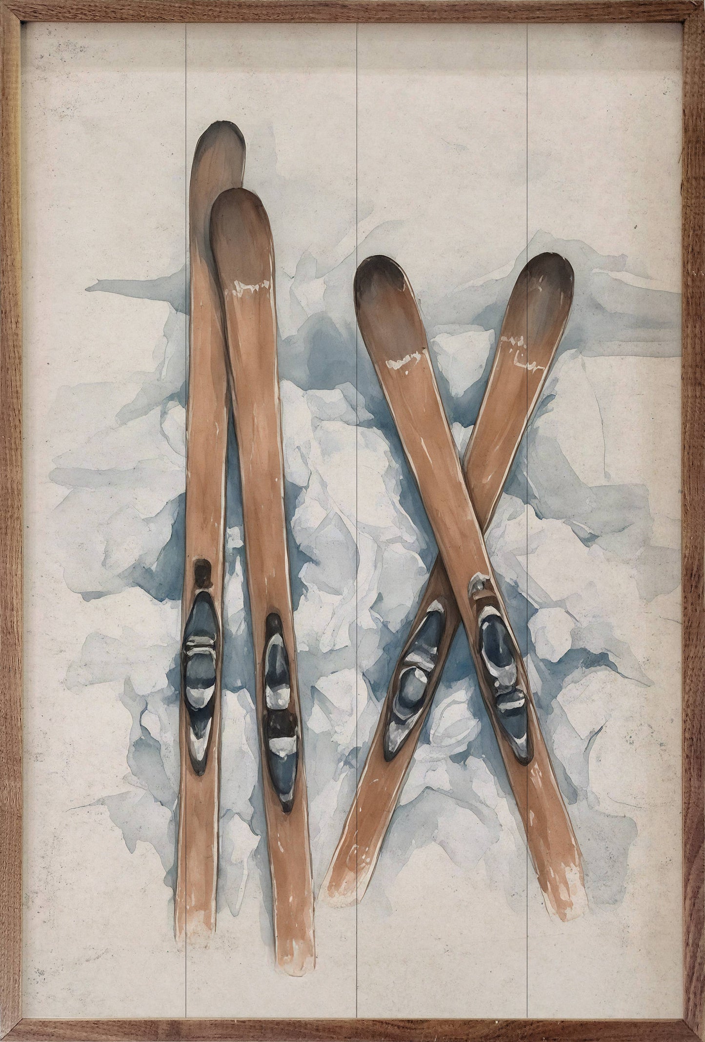 Pair of Skis in the Snow Artwork - 16"x24"