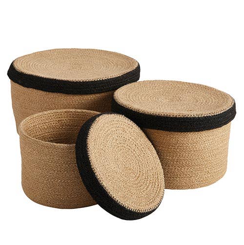 Jute Round Box with Lid