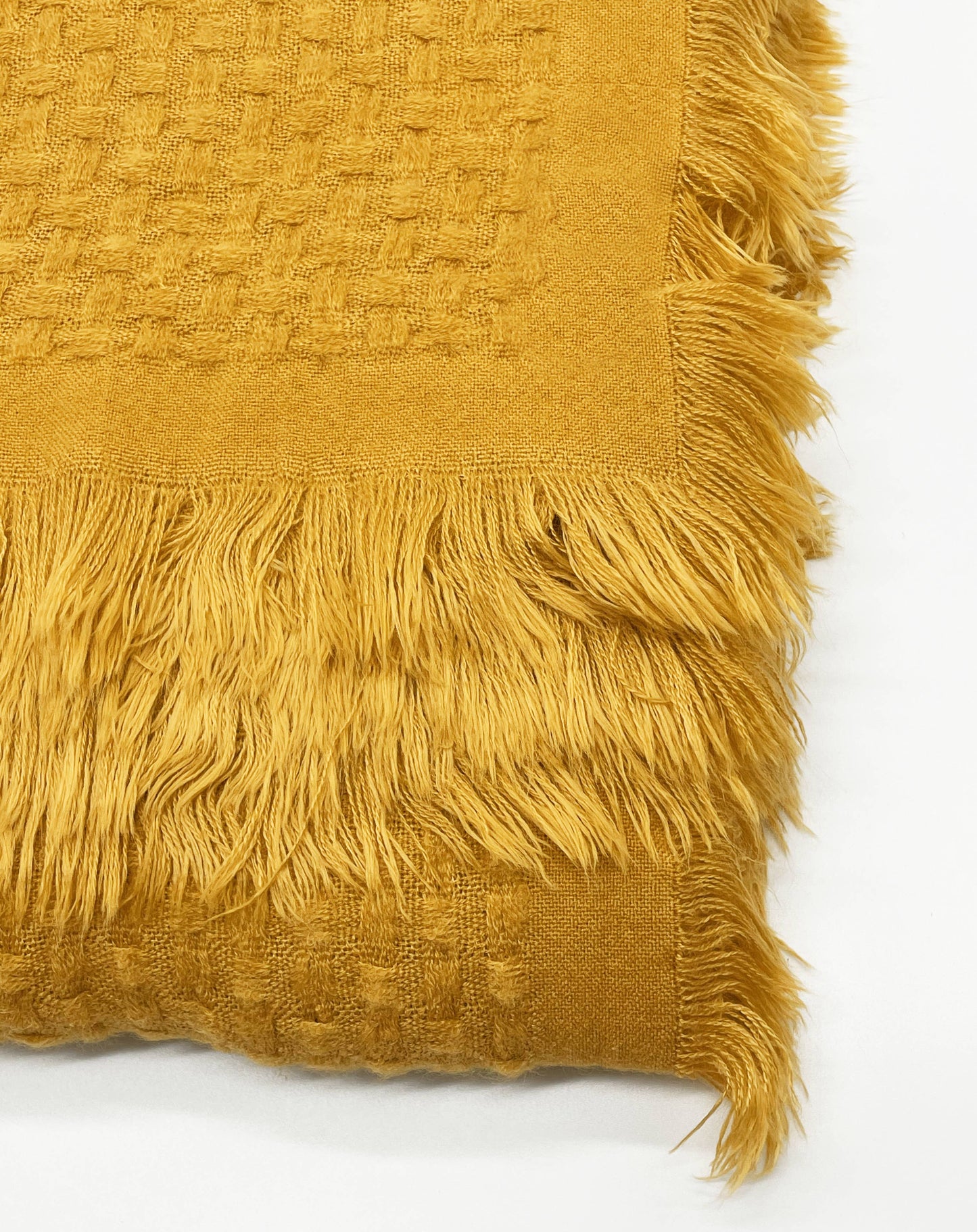 Mustard Waffle Weave Throw Blanket - 50"X60"