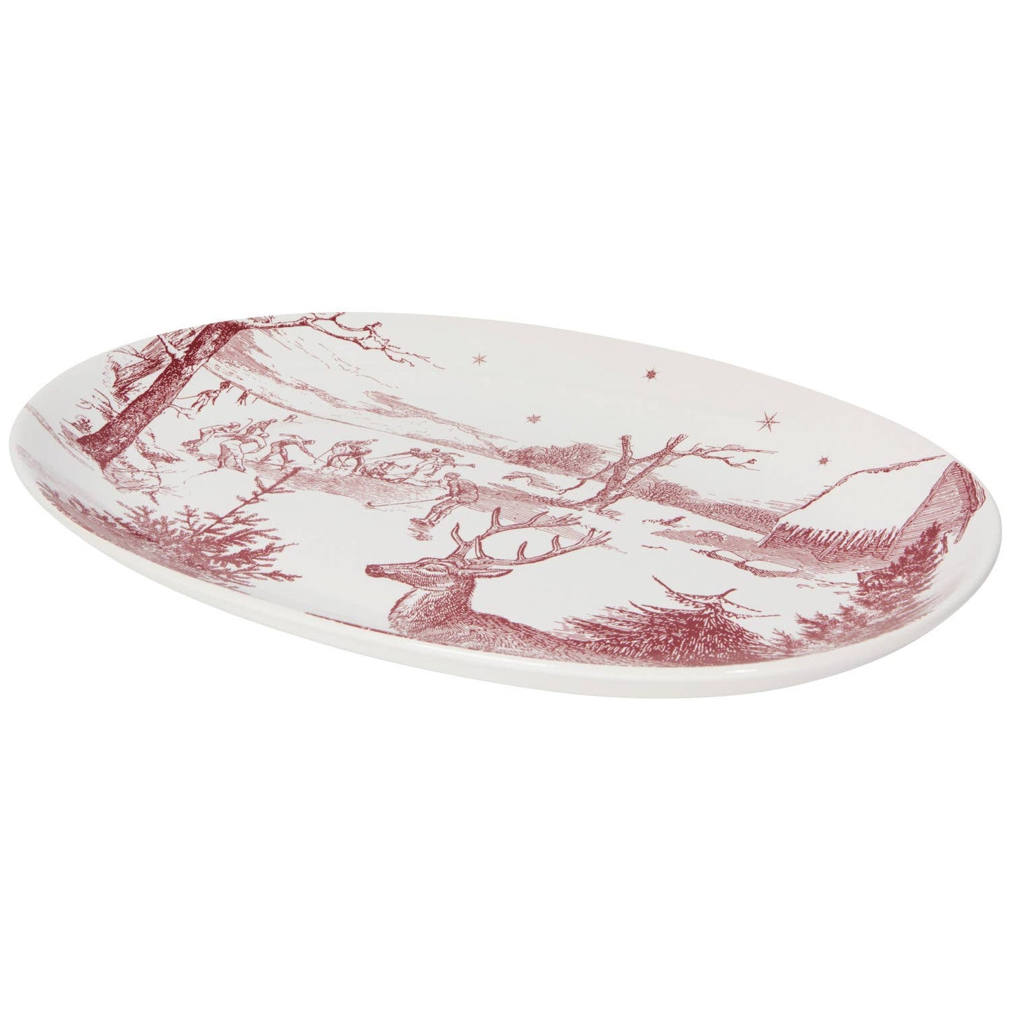 Winter Toile Christmas Serving Platter - 14"