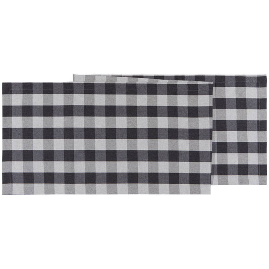 Charcoal Buffalo Check Table Runner - 72"