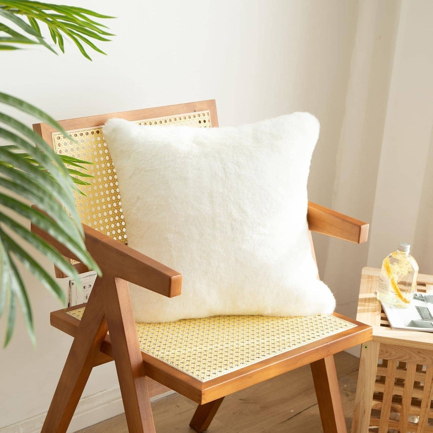 White Plush Throw Pillow - 18"x18"