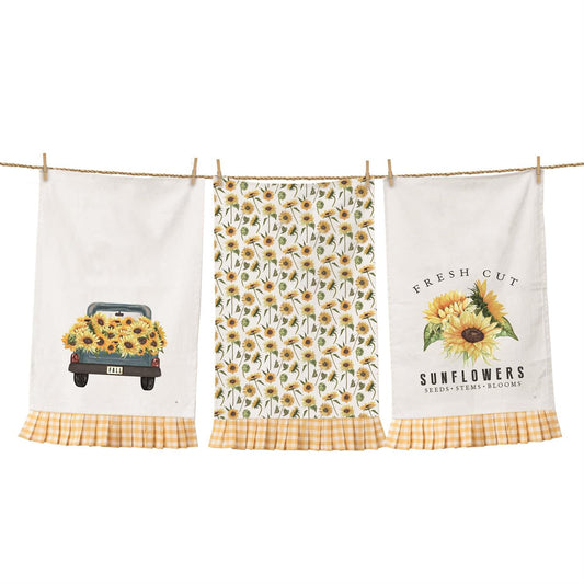 Fresh Cut Sunflowers Tea Towels - Set of 3