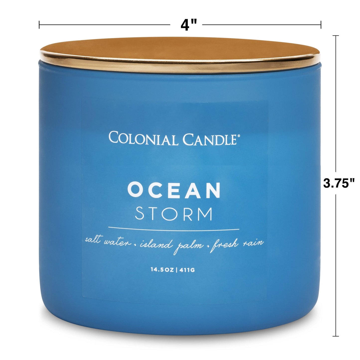Ocean Storm 3-Wick Scented Jar Candle, Soy Blend Wax, 14.5oz
