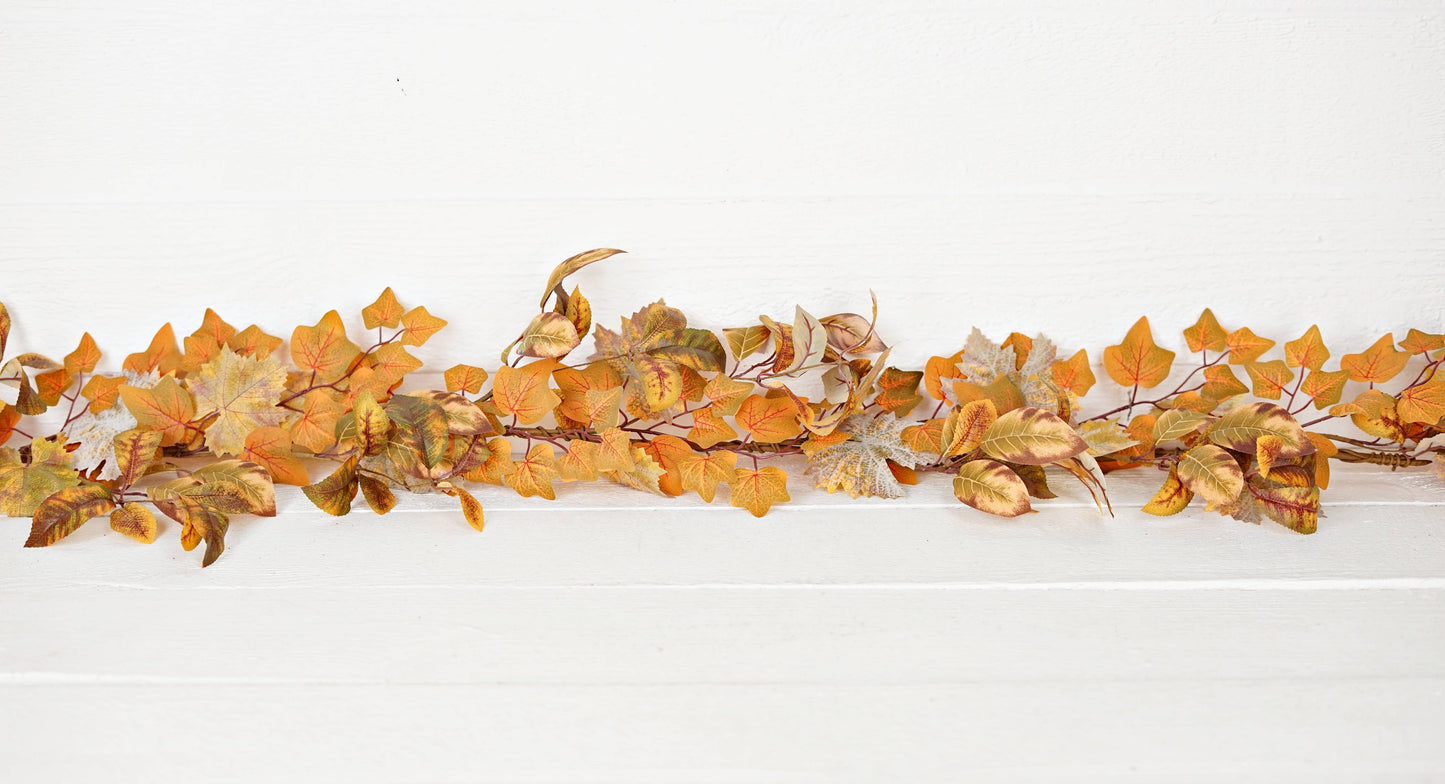 Late Autumn Leaves Garland - 5'