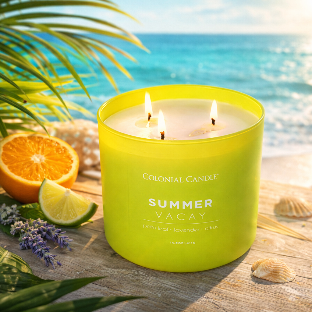 Summer Vacay 3-Wick Scented Candle, Soy Blend Wax, 14.5oz