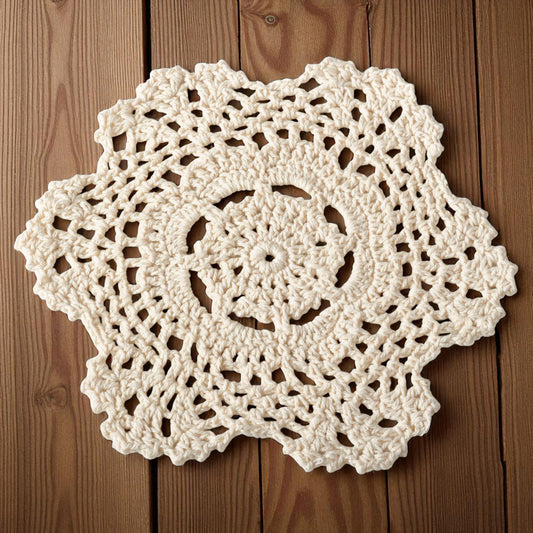 Ecru Crochet Lace Doily