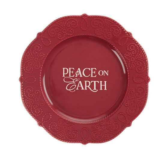 Red Peace on Earth Plate - 10"