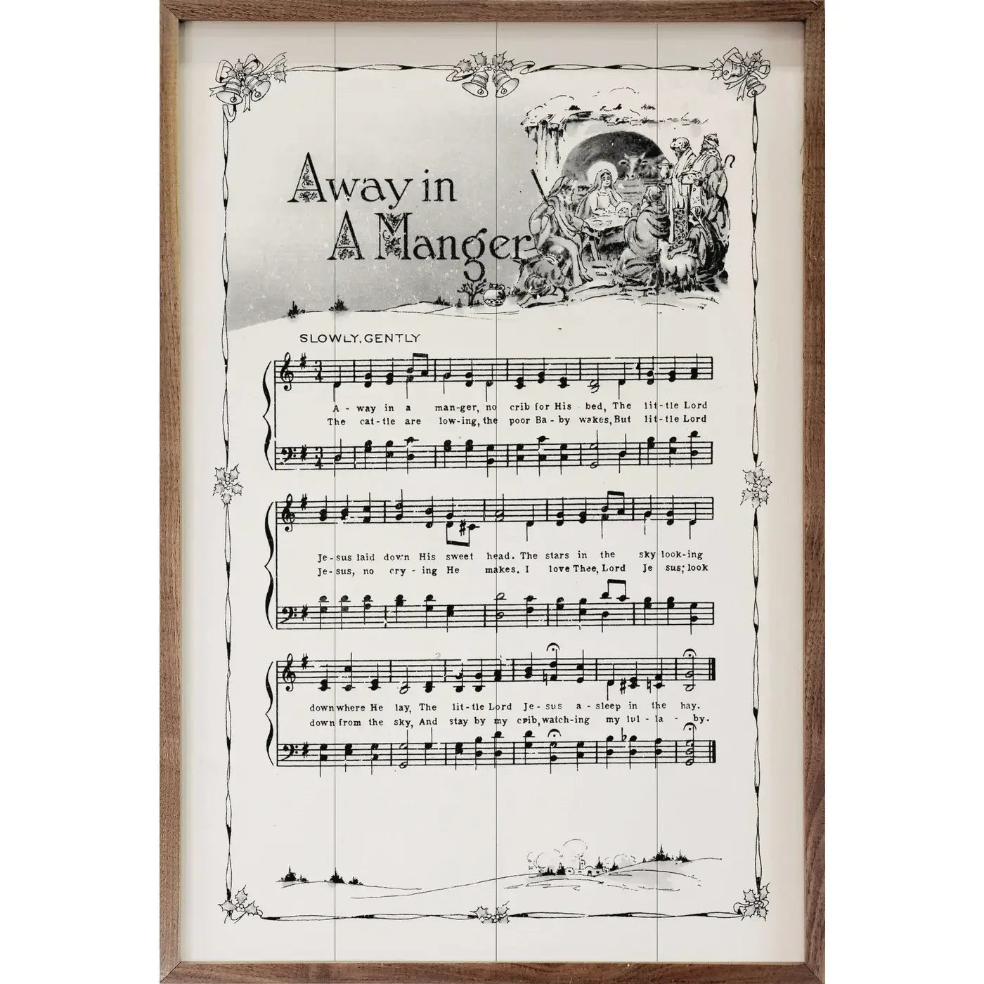Away In A Manger Sheet Music Sign - 5"x8"