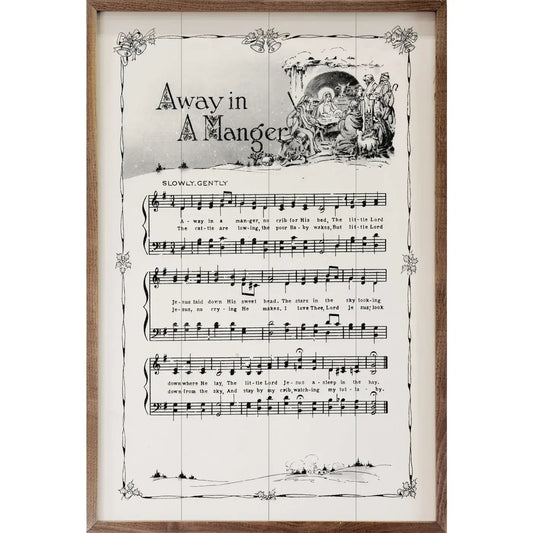 Away In A Manger Sheet Music Sign - 5"x8"