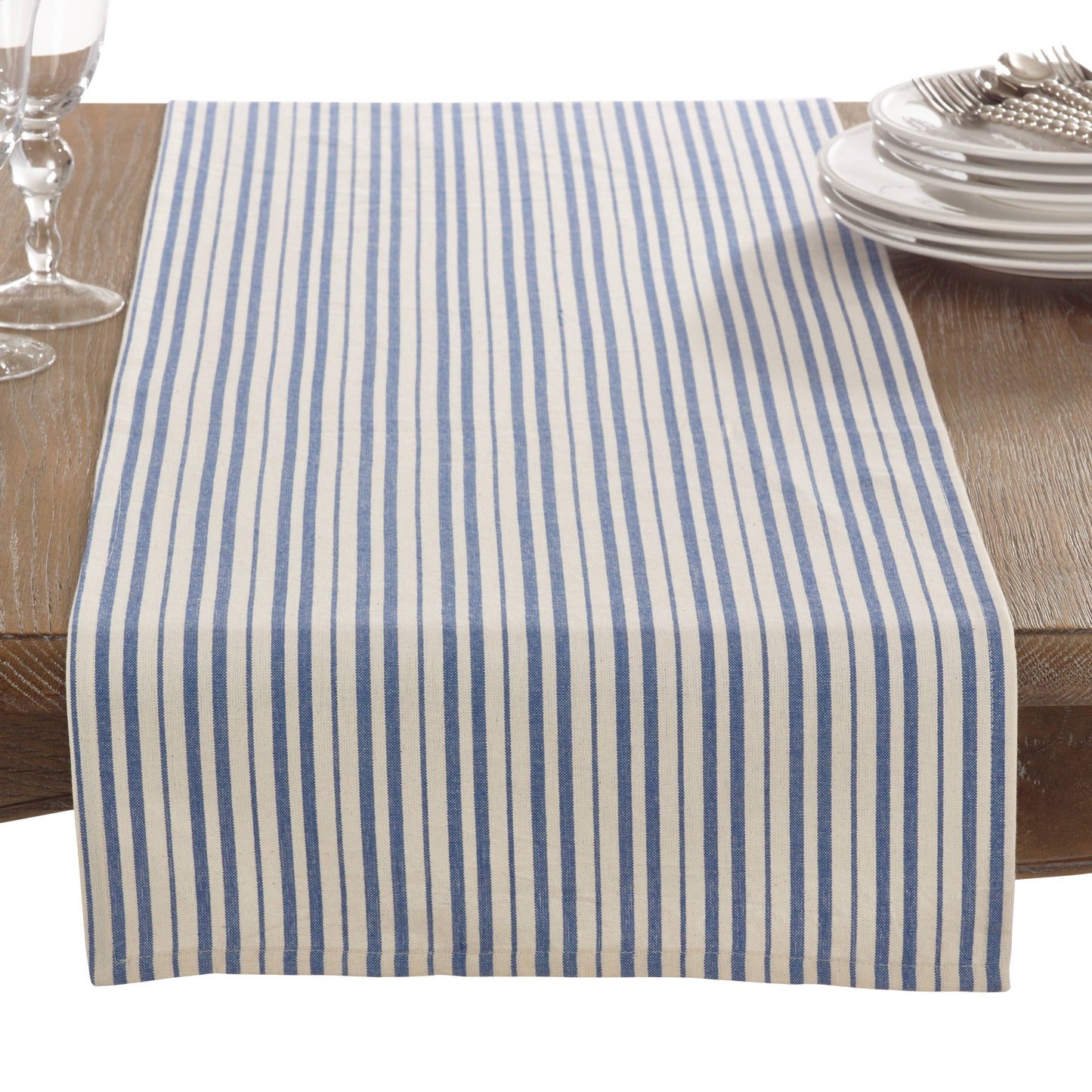 French Blue Striped Runner - 16"x72"