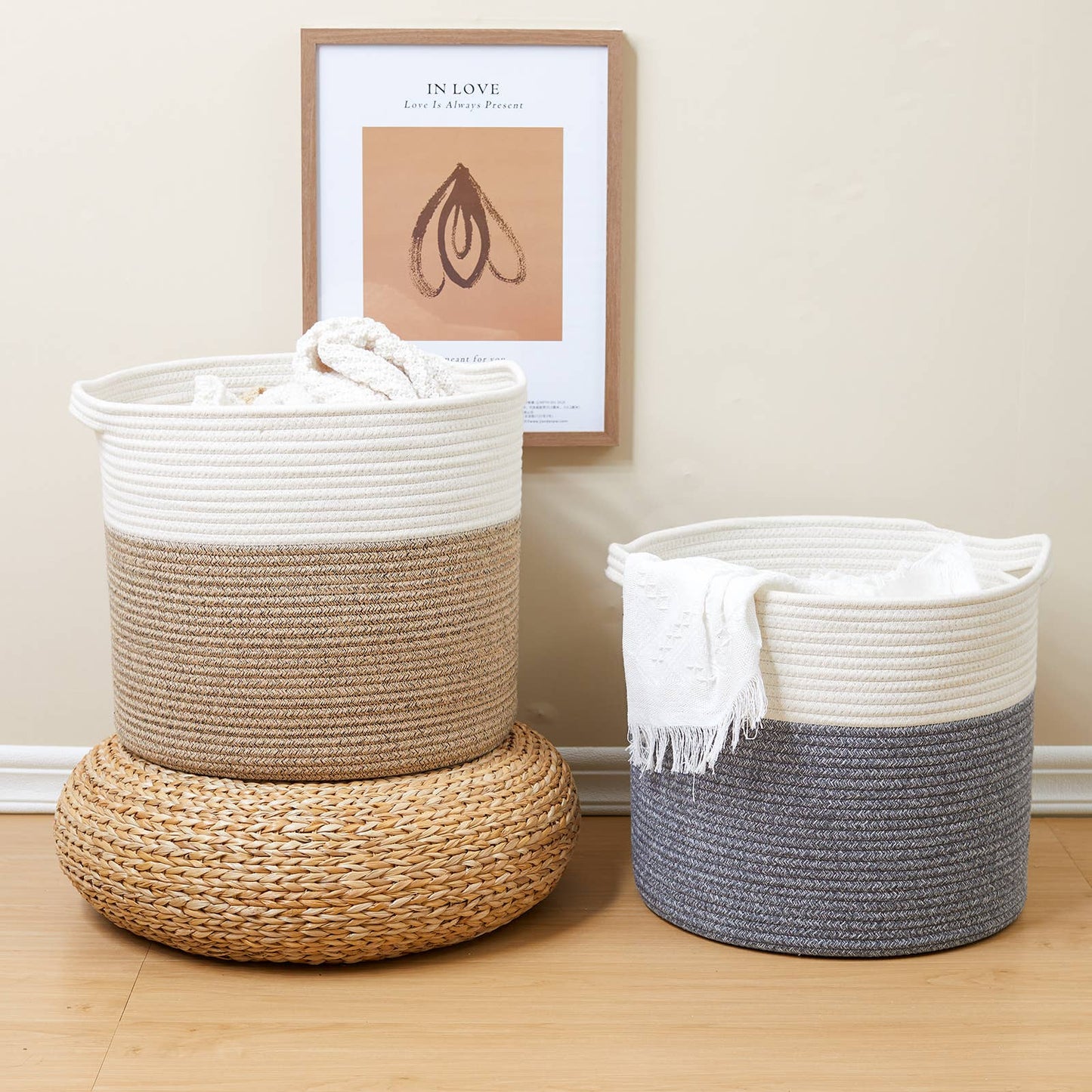 XLarge Handmade Cotton Rope Storage Basket/Hamper