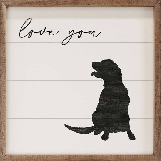 Love You Golden Retriever Sign - 8"x8"x1.5"